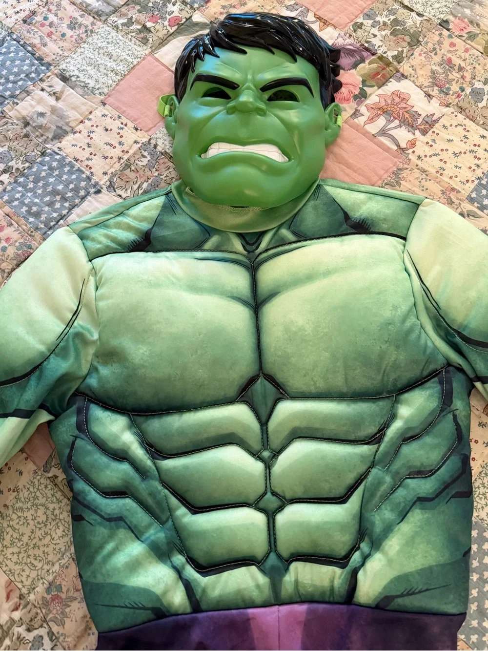 KIDS MARVEL INCREDIBLE HULK MUSCLE COSTUME WITH MASK SMALL 4/6